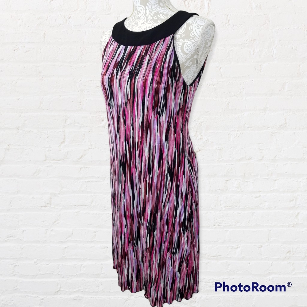 MSK Geometric Print Pink Black Career Dress size 8